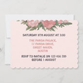 Invitation Bébé adorable Panda Ours avec fleurs (Dos)