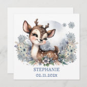 Invitation Bébé adorable thème hiver Personnalisé  (Devant / Derrière)