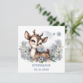 Invitation Bébé adorable thème hiver Personnalisé  (Debout devant)