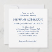 Invitation Bébé adorable thème hiver Personnalisé  (Dos)