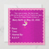 Invitation Bébé Africain-Américain Baby shower de triplets de (Dos)