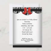 Invitation Bébé afro-américain Shower Fille Chaussure Rouge B (Dos)