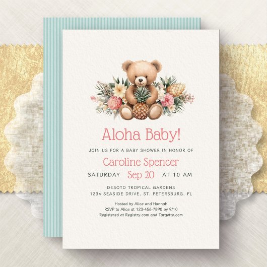 Invitation Bébé Aloha Pluie Tropicale