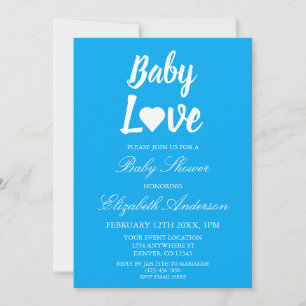 Invitation Bébé Amour Coeur Baby shower garçon