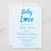 Invitation Bébé Amour Coeur Baby shower garçon (Devant)