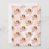 Invitation Bébé Ange Rose Or Fille (Dos)