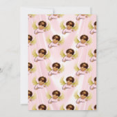 Invitation Bébé Ange Rose Or Fille Ethnique (Dos)