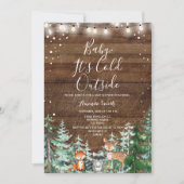 Invitation Bébé animal d'hiver Il fait froid dehors Baby show (Devant)