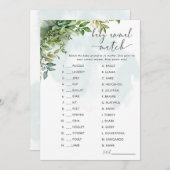 Invitation Bébé Animal Match Baby shower Jeu (Devant / Derrière)