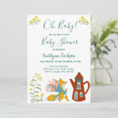 Invitation Bébé animal sauvage Zoo Baby shower (Debout devant)