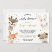 Invitation Bébé Animaux avec masques Baby shower Drive-by (Devant)