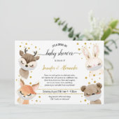 Invitation Bébé Animaux avec masques Baby shower Drive-by (Debout devant)