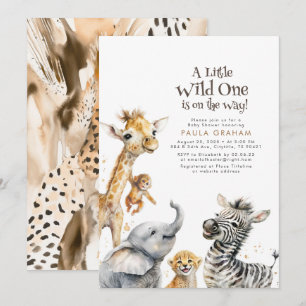 Invitation Bébé Animaux Jungle Safari Sauvage Baby shower mig