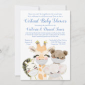 Invitation Bébé Animaux Mask Drive Par Covid Baby shower (Devant)