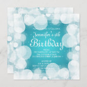 Invitation Bébé / Anniversaire de enfant Turquoise brillante  (Devant / Derrière)