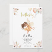 Invitation bébé aquarelle fée (Devant / Derrière)