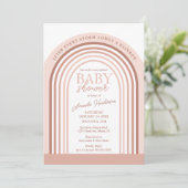 Invitation Bébé arc-en-ciel de la fille en Tone rousse | BABY (Debout devant)