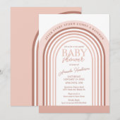 Invitation Bébé arc-en-ciel de la fille en Tone rousse | BABY (Devant / Derrière)