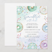 Invitation Bébé Arc-en-ciel Gâteau Donut (Devant / Derrière)