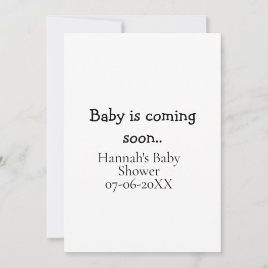 Invitation Bébé arrive bientôt nom date de la baby shower mac (Devant)