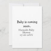 Invitation Bébé arrive bientôt nom date de la baby shower mac (Dos)