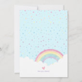 Invitation Bébé arroses Pastel Baby shower arc-en-ciel (Dos)