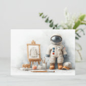 Invitation Bébé astronaute 1er anniversaire fête (Debout devant)