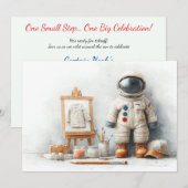 Invitation Bébé astronaute 1er anniversaire fête (Devant / Derrière)