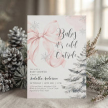 Bébé au nœud rose C'est l'hiver dehors Baby Shower