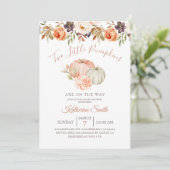 Invitation Bébé automne Citrouille Deux Petites Citrouilles S (Debout devant)