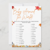 Invitation BÉBÉ AUTOUR DU MONDE Baby shower CITROUILLE de jeu (Devant)