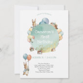 Invitation Bébé avec ballons Anniversaire (Devant)