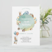 Invitation Bébé avec ballons Anniversaire (Debout devant)