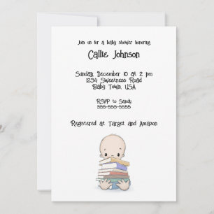 Invitation Bébé Avec Livres Douche Invitation, Personnalisabl