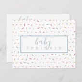 Invitation bébé avec paillettes colorées pour une  (Devant / Derrière)