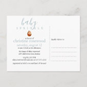 Invitation bébé avec paillettes colorées pour une  (Dos)