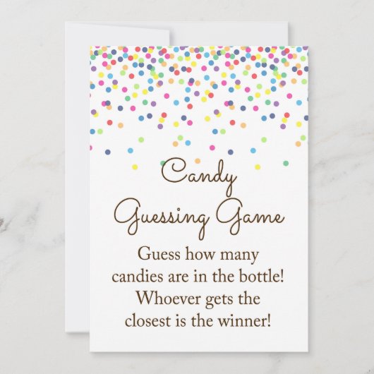 Invitation Bébé Baby shower arrosé Jeu Taille des signes 5x7" (Devant)