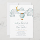 Invitation bébé - Baby shower bleu doux (Devant)