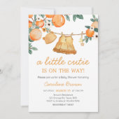 Invitation Bébé Baby shower de fruits orange (Devant)