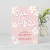 Invitation Bébé Baby shower Retro Daisy En Fleur (Debout devant)