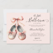 Invitation Bébé Ballerina Chaussures Pink Bow Sweet Girl Douc (Devant)