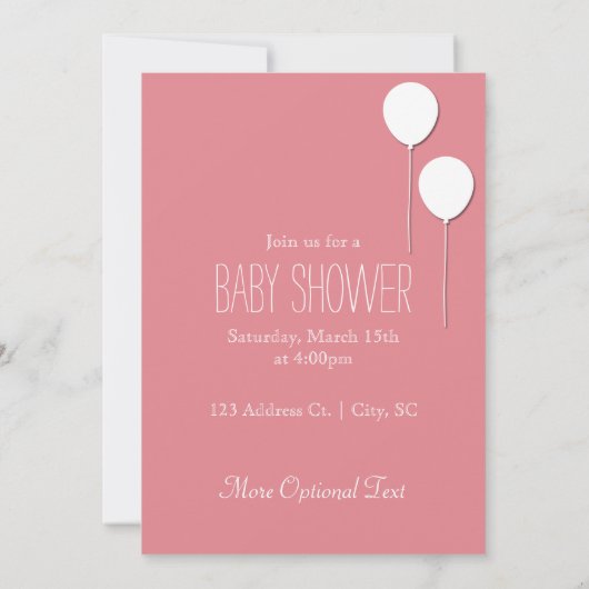 Invitation Bébé Balloon (Dos)