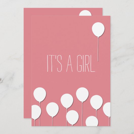 Invitation Bébé Balloon (Devant / Derrière)