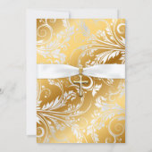 Invitation Bébé Baptême Christening Gold Cross (Dos)