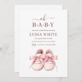 Invitation Bébé Basket Baby shower Invitation, Bébé fille (Devant / Derrière)