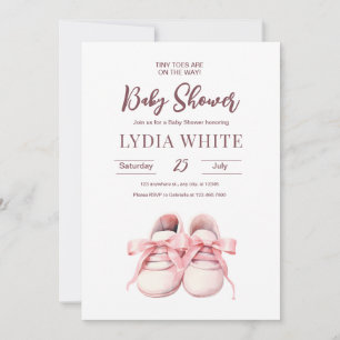 Invitation Bébé Basket Baby shower Invitation, Bébé fille