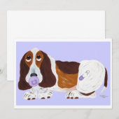 Invitation Bébé Basset Hound (Devant / Derrière)