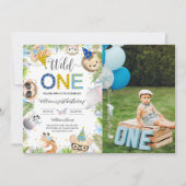 Invitation Bébé Bébé Animaux mignons Sauvage Une photo (Devant)