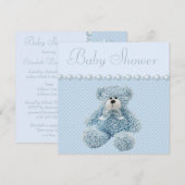Invitation Bébé Bébé Bébé Bleu Douche-Garçon (Devant / Derrière)