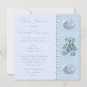 Invitation Bébé Bébé Bébé Bleu Douche-Garçon (Dos)